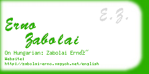 erno zabolai business card